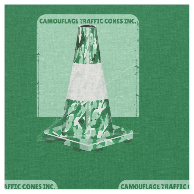 Camouflage rd cone funny traffic cone fabric (Close Up)