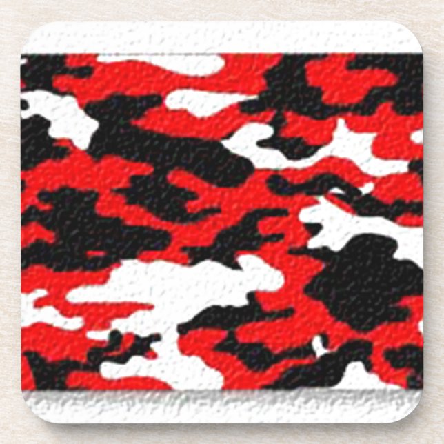 Camouflage Red Patterns Coaster (Front)