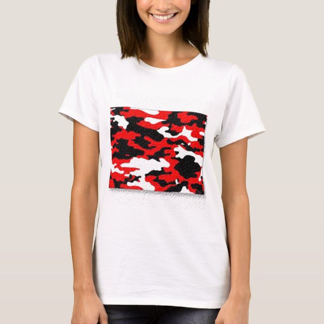 Camouflage Red Patterns T-Shirt (Front)