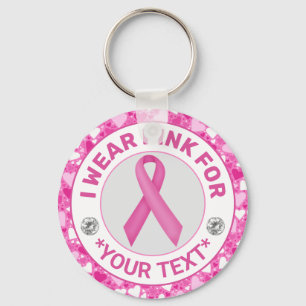 Camouflage Ribbon Breast Cancer Awareness Design Key Ring