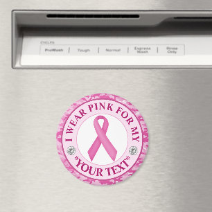 Camouflage Ribbon Breast Cancer Awareness Design Magnet