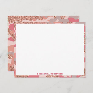 Camouflage Rose Gold Blush Pink Camo Army Pattern Card