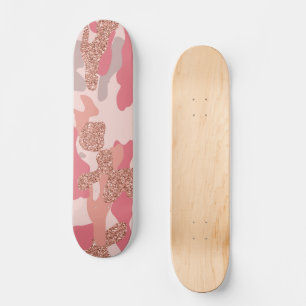 Camouflage Rose Gold Blush Pink Camo Army Pattern Skateboard