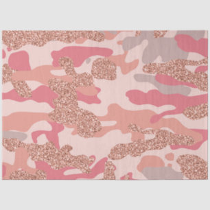 Camouflage Rose Gold Blush Pink Camo Army Pattern  Tissue Paper