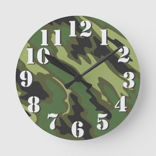 Camouflage Round Clock (Front)