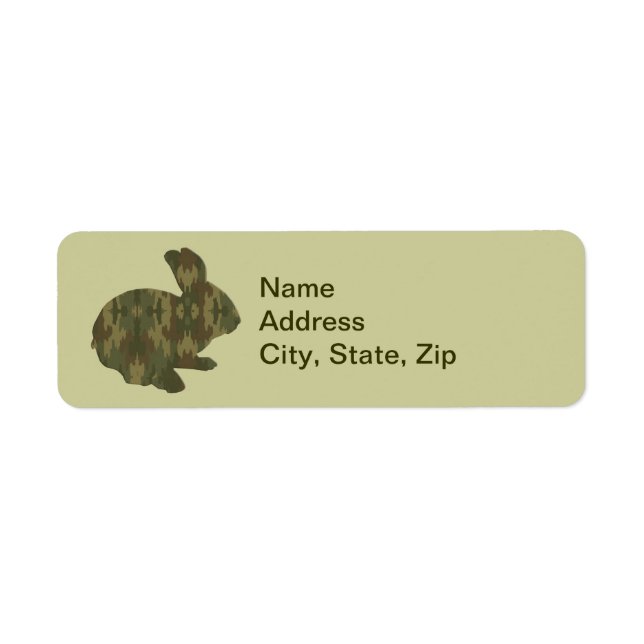 Camouflage Silhouette Easter Bunny Address Labels (Front)