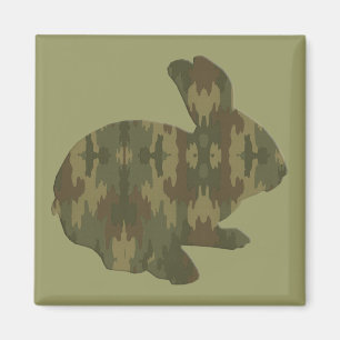 Camouflage Silhouette Easter Bunny Magnet