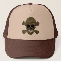 Camouflage Skull And Crossbones Hat