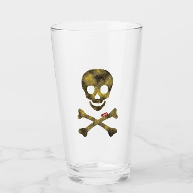 Camouflage Skull Glass (Front)