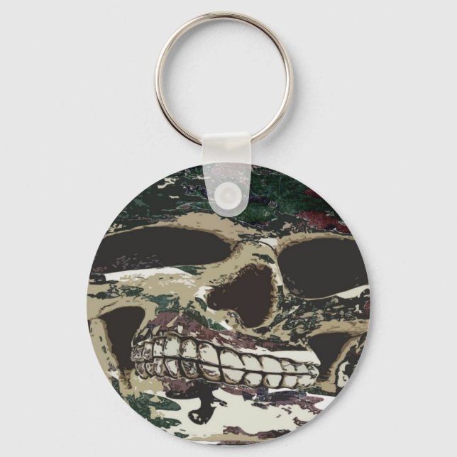 Camouflage Skull Keychain (Front)