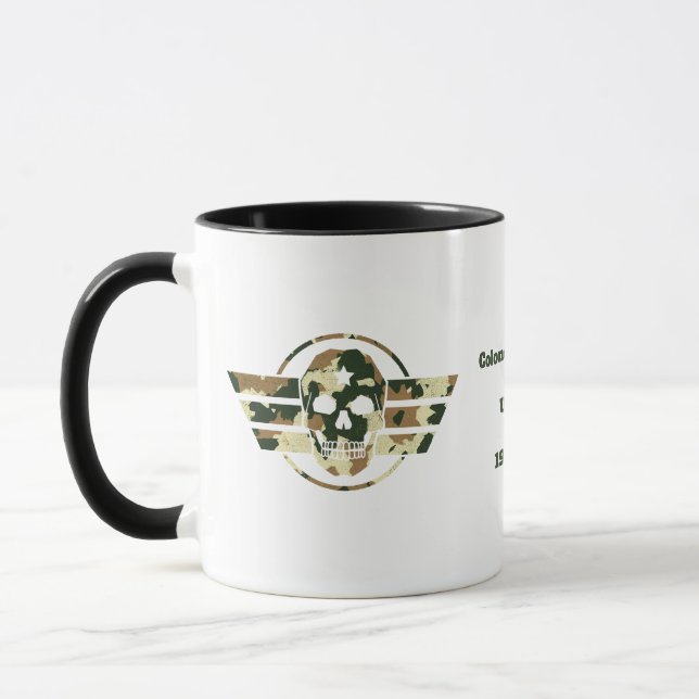 Camouflage Skull | Military Pride Veteran  Coffee Mug (Left)