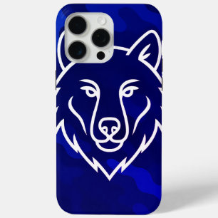 Camouflage Spirit – White Wolf Line Art iPhone 15 Pro Max Case