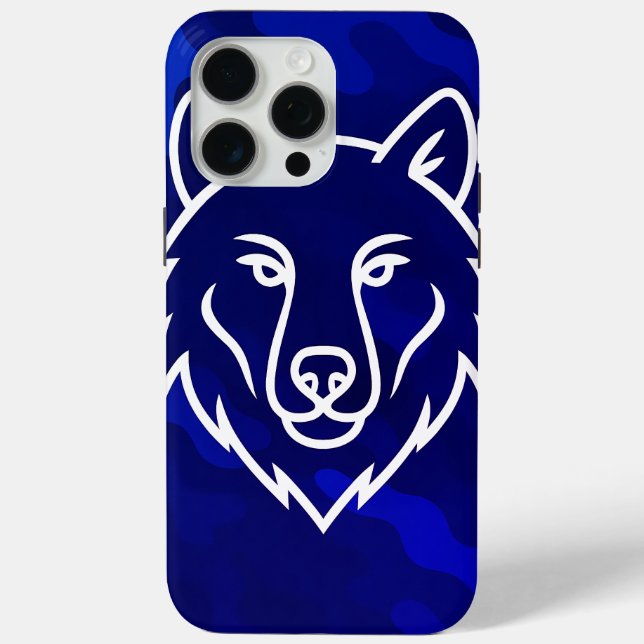 Camouflage Spirit – White Wolf Line Art Case-Mate iPhone Case (Back)