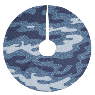 Camouflage Spotted Denim Jeans Pattern Brushed Polyester Tree Skirt