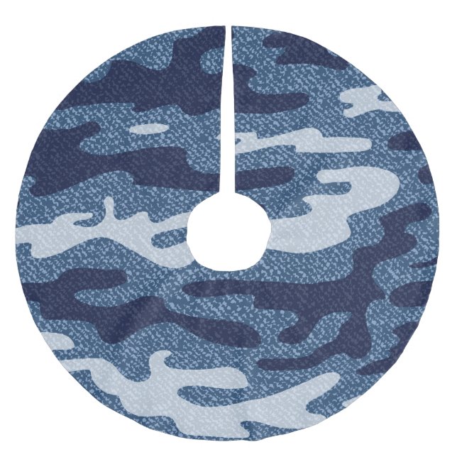 Camouflage Spotted Denim Jeans Pattern Brushed Polyester Tree Skirt (Front)