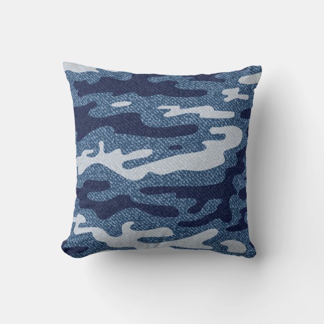 Camouflage Spotted Denim Jeans Pattern Cushion (Front)