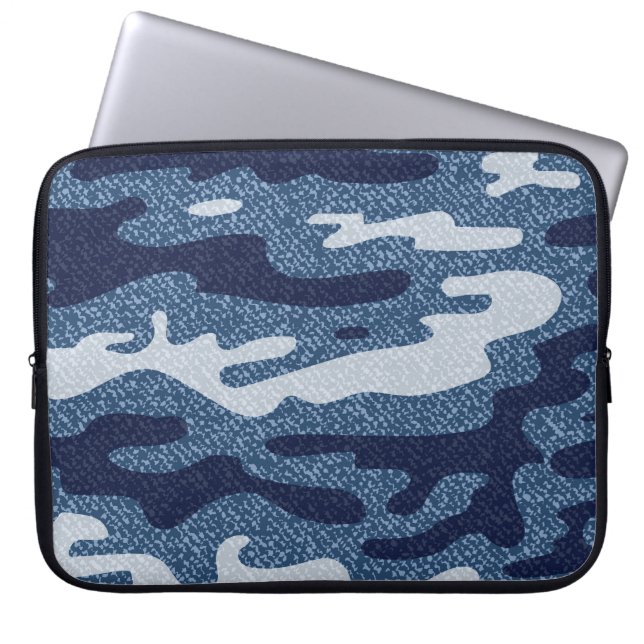Camouflage Spotted Denim Jeans Pattern Laptop Sleeve (Front)