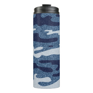 Camouflage Spotted Denim Jeans Pattern Thermal Tumbler