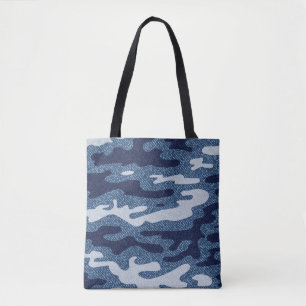 Camouflage Spotted Denim Jeans Pattern Tote Bag