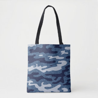 Camouflage Spotted Denim Jeans Pattern Tote Bag