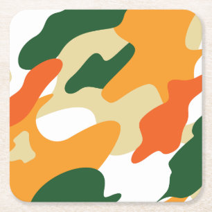camouflage square paper coaster