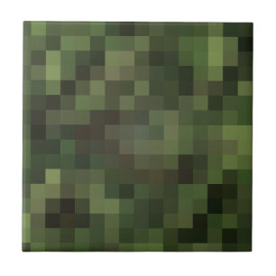 Camouflage Squared Green Tile