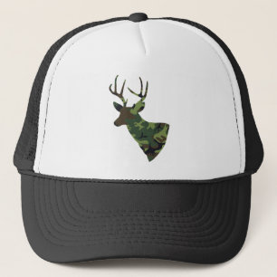 Camouflage Stag Deer Hunting Hunter  Trucker Hat