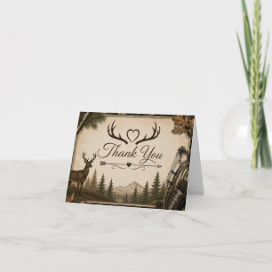 Camouflage The Hunt is Over Wedding Thank You Card