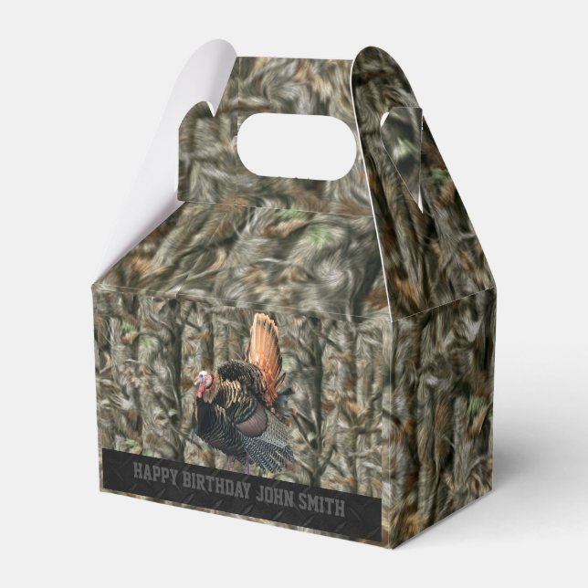 Camouflage Turkey Hunting Men's Birthday Favour Box (Front Side)
