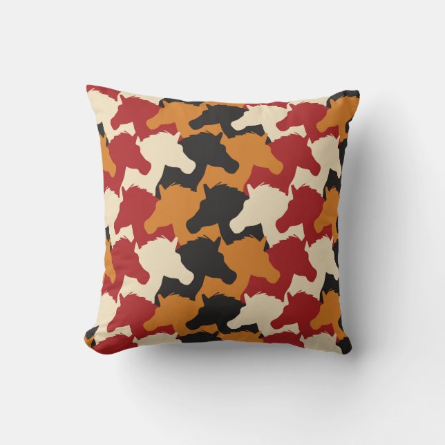 Camouflage unicorn heads, repeating pattern. cushion (Front)