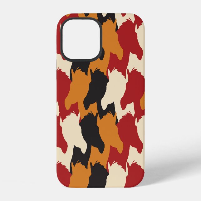 Camouflage unicorn heads, repeating pattern. iPhone case (Back)