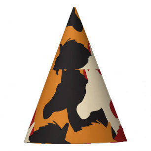 Camouflage unicorn heads, repeating pattern. party hat