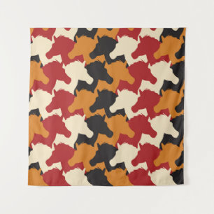 Camouflage unicorn heads, repeating pattern. tapestry