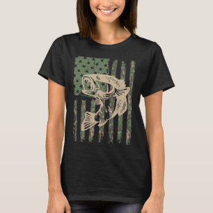 Camouflage Usa Flag Big Mouth B Fishing 1 T-Shirt