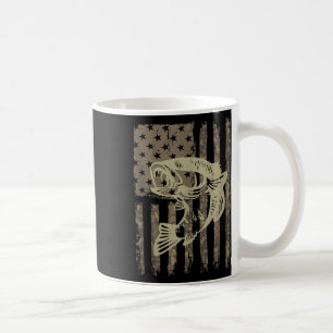 Camouflage Usa Flag Big Mouth B Vintage Fishing Ta Coffee Mug