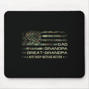 Camouflage Usa Flag Fathers Day Great-grandpa Dad Mouse Pad
