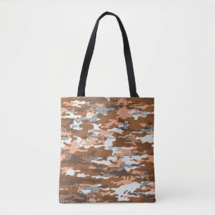 Camouflage wallpaper with polka dots abstract seam tote bag