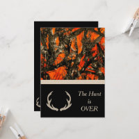 Camouflage Wedding Invitation with deer horns.