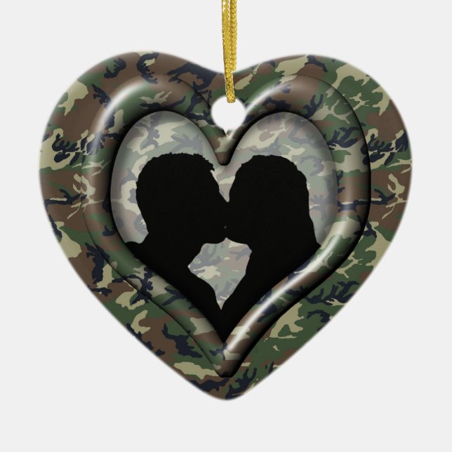 Camouflage Woodland Ceramic Tree Decoration (Front)