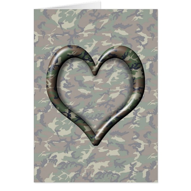 Camouflage Woodland Forest Heart on Camo (Front)