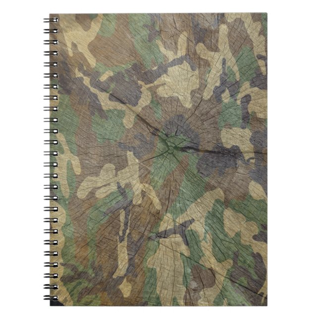 Camouflage Woodland Green Brown Notebook (Front)