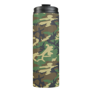 Camouflage Woodlands Pattern Thermal Tumbler