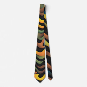 Camouflage Yellow Green Watercolor Pattern Tie