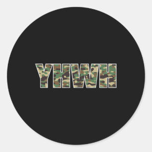 Camouflage Yhwh Yahweh Christian Camo Hunting  Classic Round Sticker