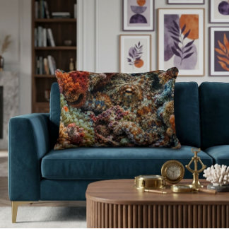 Camouflaged Octopus 16x12 Accent Pillow