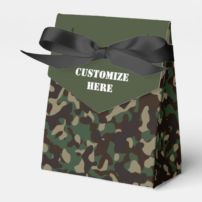 Camouflaged Tent Favour Box (Front Side)