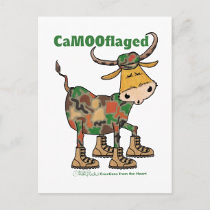 Camouflauge Bull Postcard