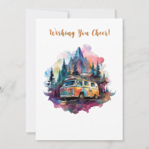 Camp Adventure Starry Pine Tree Christmas Holiday Card
