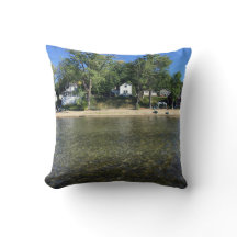Camp and boat Lake Champlain pillow