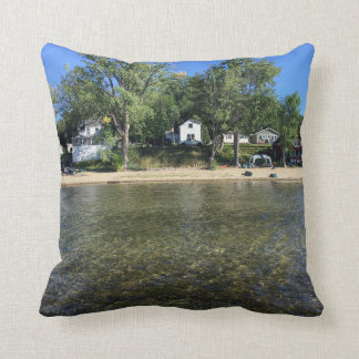 Camp and boat Lake Champlain pillow